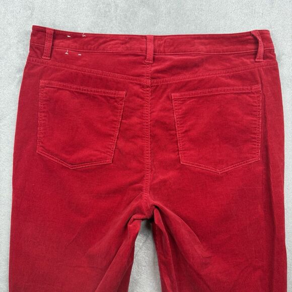 Talbots Pants Corduroy Women's Size 14 Red High-Waist Straight Leg Holiday Work - Picture 4 of 11